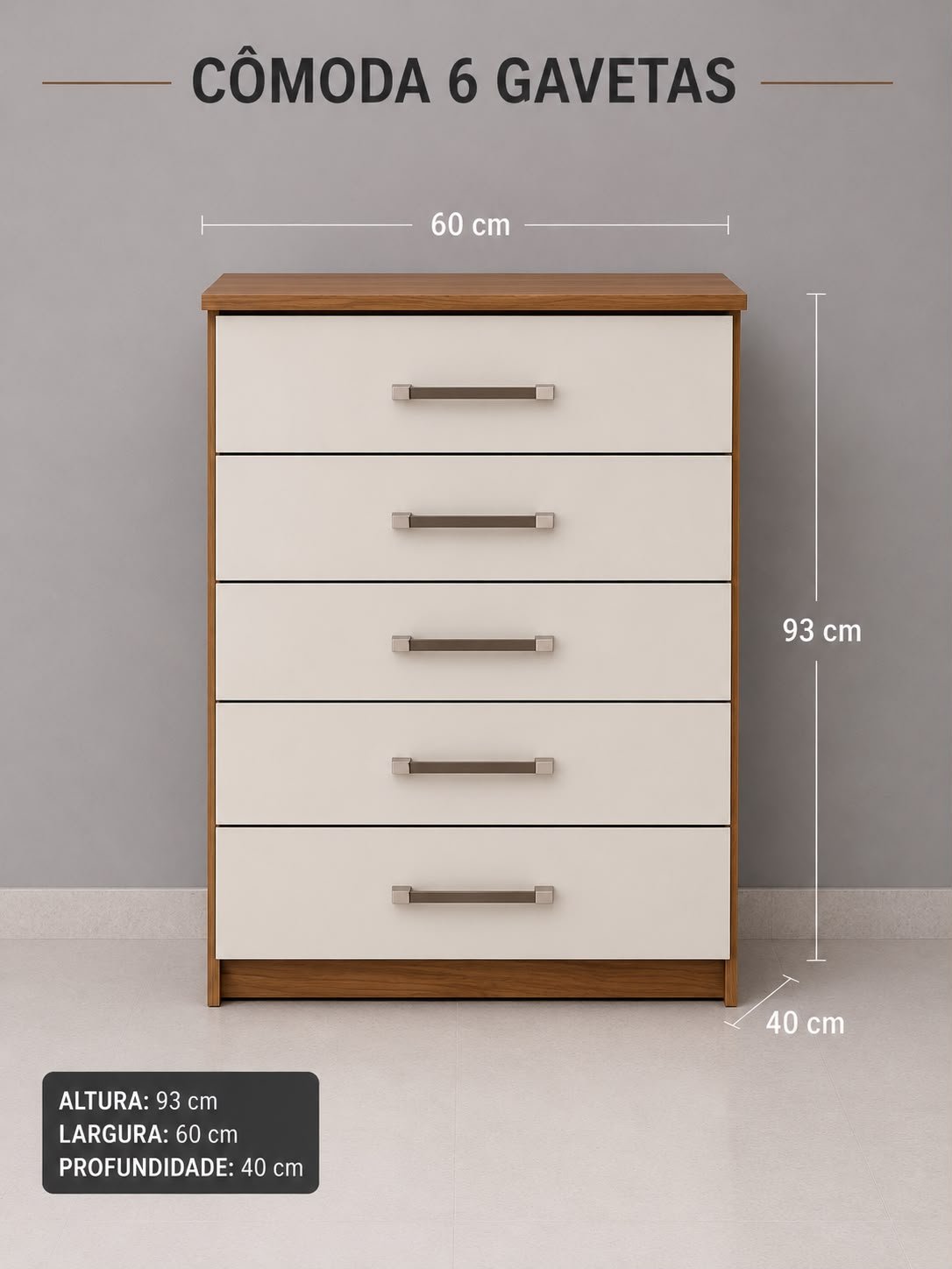 Cômoda 5 Gavetas – Praticidade e Organização