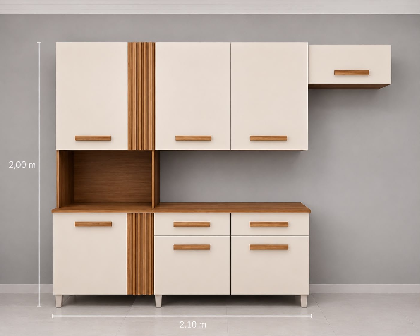 Cozinha 7 Portas com 2 Gavetas – Praticidade e Organização