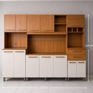 Cozinha 12 Portas com 2 Gavetas – Máxima Organização e Espaço