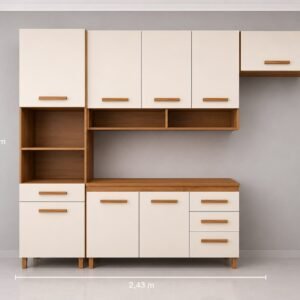 Cozinha 8 Portas com 4 Gavetas – Organização e Amplo Espaço