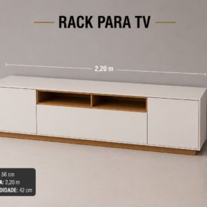 Rack para TV 2,20m – Amplitude e Sofisticação