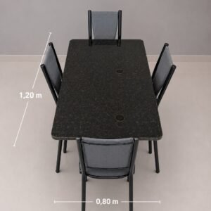 Mesa de Jantar com 4 Cadeiras e Tampo Marmorizado – Elegância para sua Casa