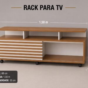 Rack para TV 1,50m com Detalhe Ripado – Design Moderno e Sofisticado