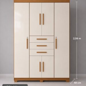 Roupeiro 6 Portas com 3 Gavetas – Espaço e Organização para o Seu Quarto