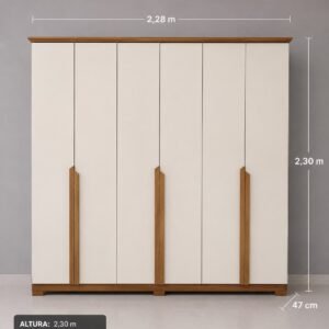 Roupeiro 6 Portas 2,28m – Amplo Espaço e Organização