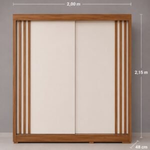 Roupeiro 2 Portas de Correr Modelo Ripado – Elegância e Funcionalidade