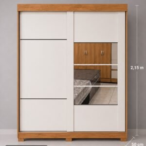 Roupeiro 2 Portas de Correr com Espelho – Modernidade e Elegância